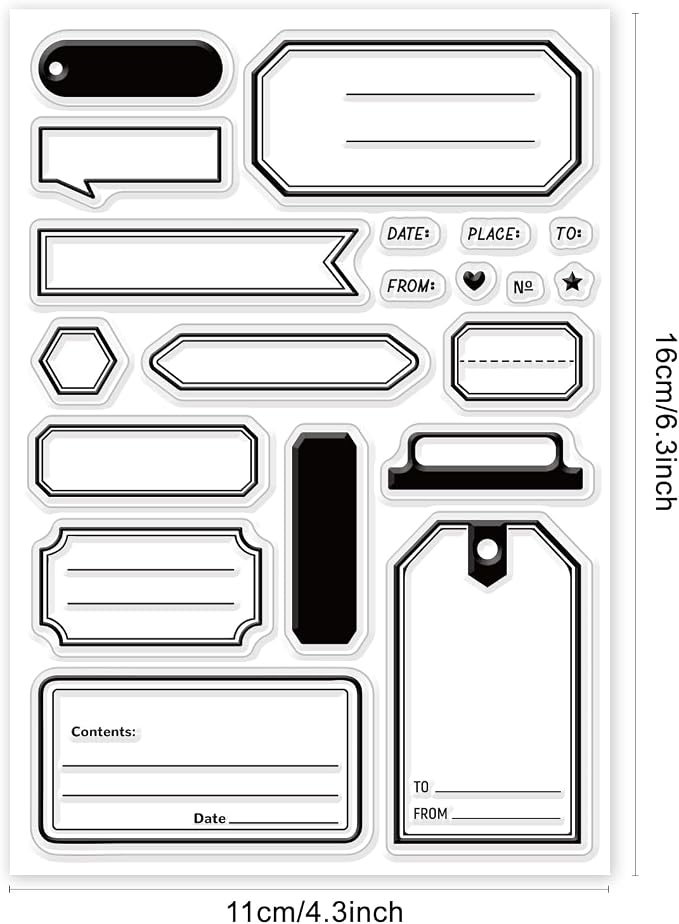GLOBLELAND Label Clear Stamps Bookmark Silicone Clear Stamp Notes Transparent - Image 6