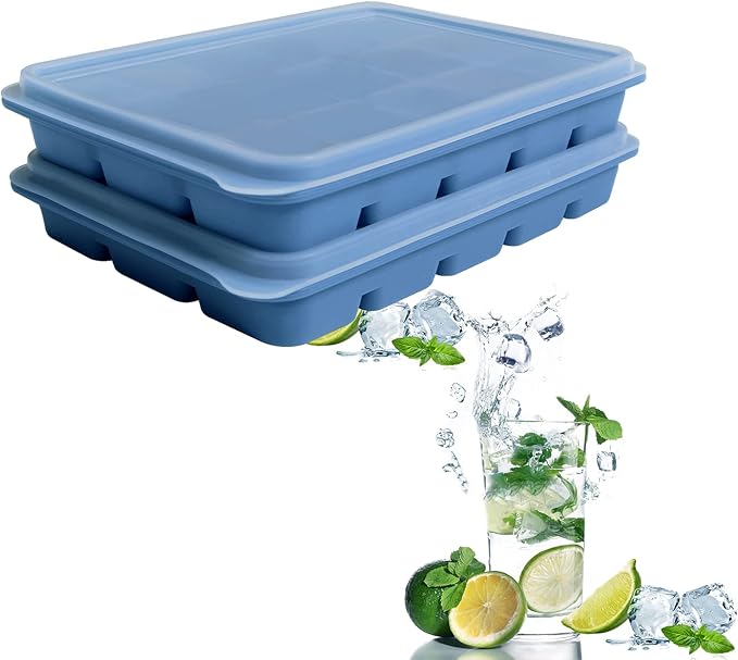Tvmania Ice Cube Trays Set of 2, 15-Cube Silicone Molds by Tvmania