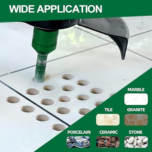 Tile Hole Saw Kit - 1/4" Diamond Core Drill Bits+1-3/8" Beveling Chamfer Bit+SDS Adapter to 5/8-11" Thread for Porcelain Ceramic Tile Granite Marble Angle Grinder
