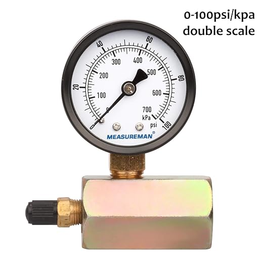 MEASUREMAN 2" Steel Gas Pressure Test Gauge Assembly, 3/4" FNPT Connection, 0-100Psi/kpa, +/-3-2-3% Accuracy
