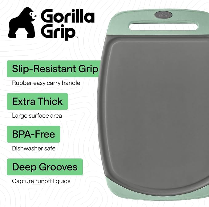 GORILLA GRIP BPA-Free Reversible Kitchen Cutting Board Set of 3, US Designed - Image 2