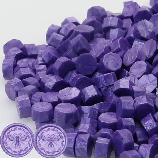 300Pcs Lilac Sealing Wax Beads, Vintage Wax Seal Beads by Unknown
