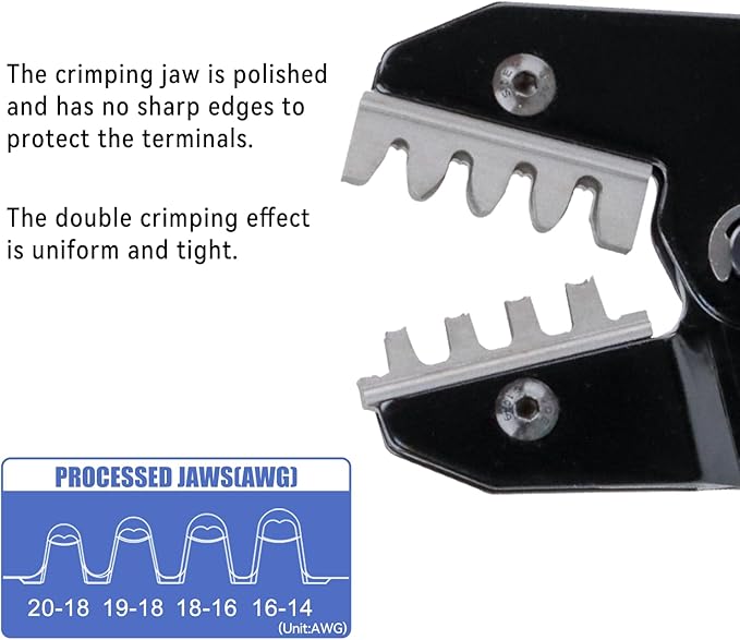 HKS 20-14AWG Size16 20 Deutsch DT DTM Crimp Tool (YF-1420DT) - Open Barrel Terminal Crimper for Stamped Contacts
