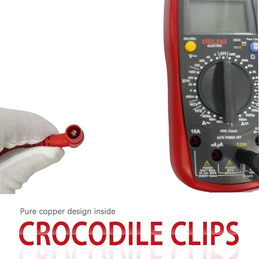 2PCS Test Leads, Alligator Clips, Red and Black, Multimeter Probes, Banana Plug to Alligator Clip Multimeter Test Leads