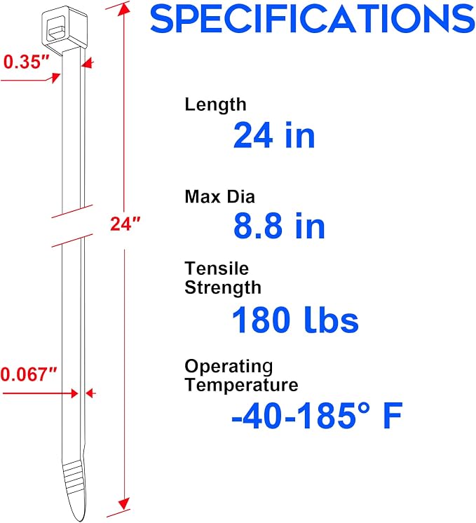 Zip Ties 24 inch Heavy Duty - Image 2