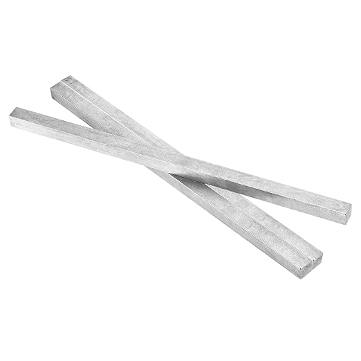 uxcell 3 Pcs Square Steel Key Stock, 1/2" x 1/2" x 12" Cold-Drawn 45# Steel Bars Precision Key Stock for Gearbox Coupling, Silver Tone