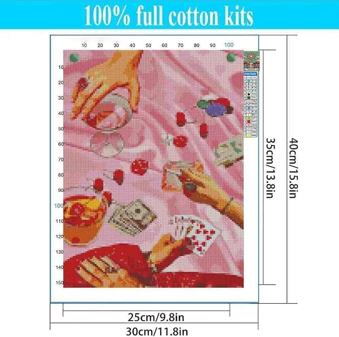 Tiwabb Vintage Poker Drinks Cross Stitch Kit - Image 3