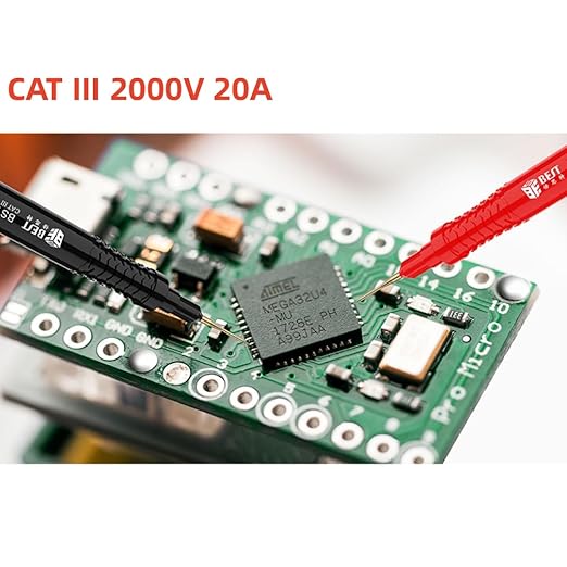 BES Electrician Test Leads CAT III 2000V 20A Probe,Multimeter Test Leads Plug,Digital Multimeter Test Leads Probes Electrical Test Probe