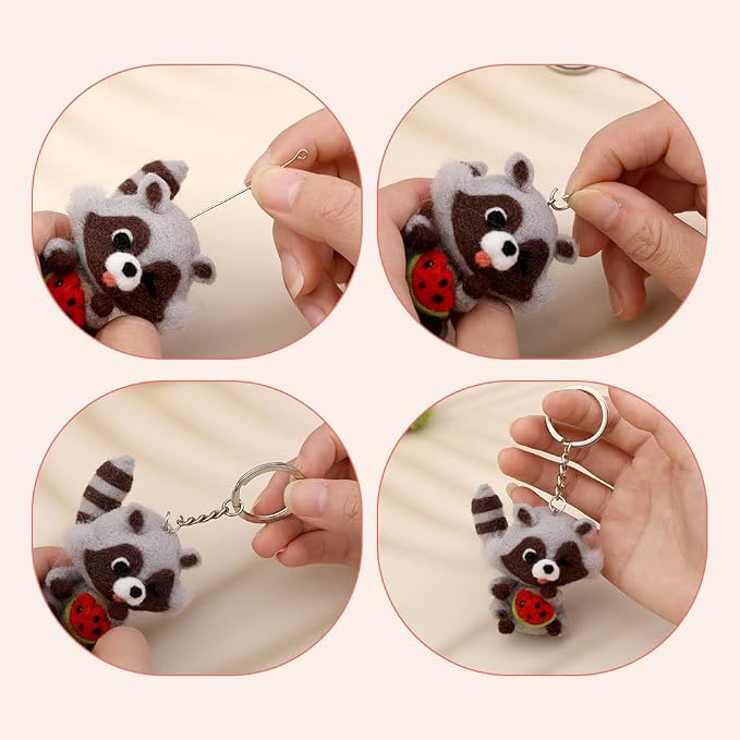 JUPEAN Needle Felting Kit Needle Felting Supplies Raccoon Animal - Image 4