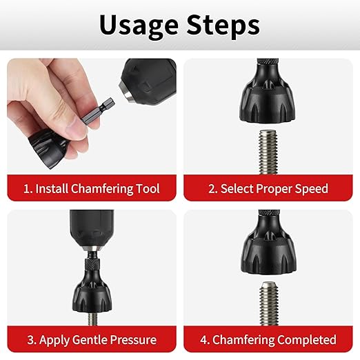 2Pcs Chamfer Tool Bolt Deburring Cutters Tool for Metal with Carbide Blades, Burr Remover Tool for 3D Printing, PVC, Metal Rod, Pipe, Reamer Thread Tool, 1/8'' to 3/4'' Diameter (3~19mm) Chamfer Bit