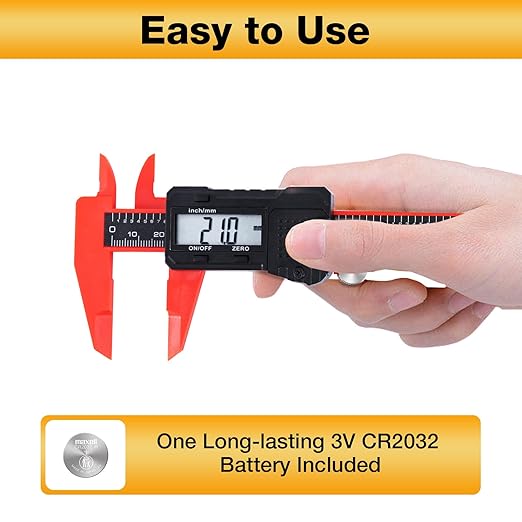 Digital Caliper 6 inch Digital Micrometer Caliper,ABS Body for Accurate Measurements with LCD Screen, Auto-Off Feature, Inch and Millimeter Conversion