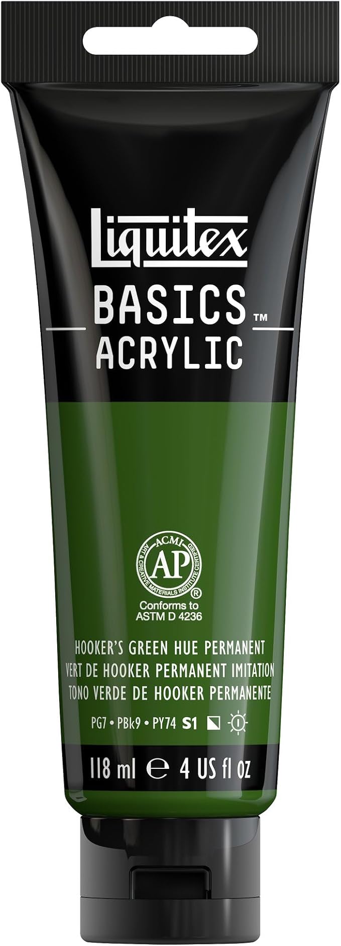 Liquitex BASICS Acrylic Paint, 118ml Tube, Hooker’s Green Hue Permanent by Liquitex