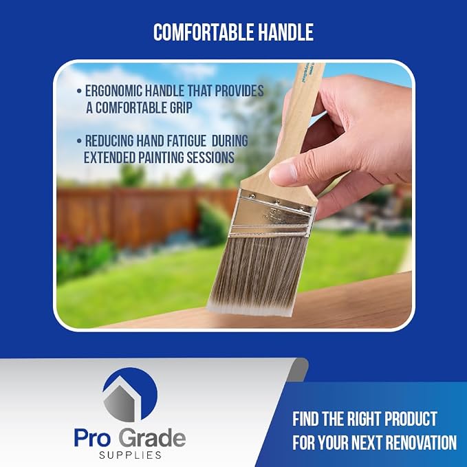 Pro Grade Paint Brushes, 3 Inch Angle Paint Brush, Walls & Trim, 12 Pack | Sash - Image 6