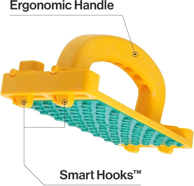 MICROJIG - GRR-RIP BLOCK Smart Push Block for Router Table, Jointer, Band Saws, and Table Saws, Includes 4 Auto-Drop Smart Heels, Extreme Grip, GB-1, Yellow/Green