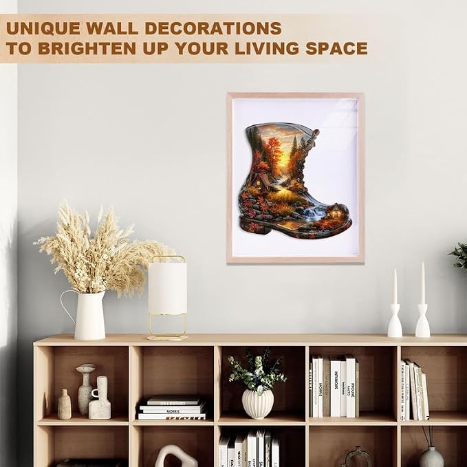 Jigfoxy Wooden Puzzles for Adults, Fall in a Boot Wood Puzzles Adult, Unique - Image 5