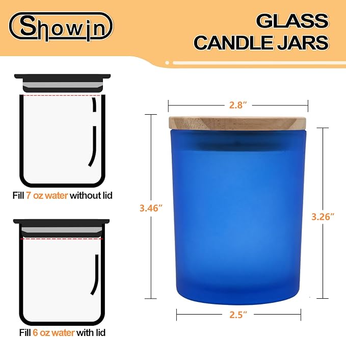 SHOWIN Thick Candle Jars for Making Candles 16 Pcs, 7 OZ Empty Jars - Image 4