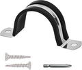 Pipe Clamps 1-1/2 Inches （Φ38MM）- 304 Stainless Steel & Rubber Lining 10 Pack