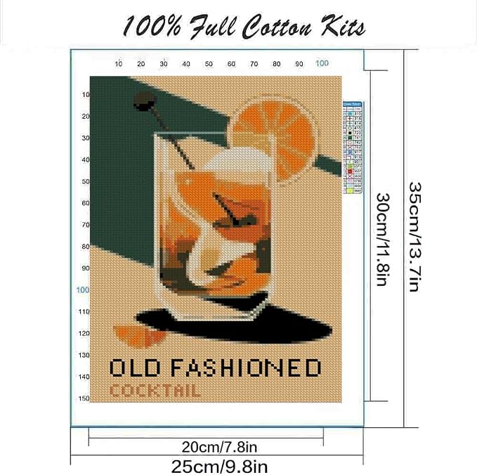 6 Pack Cocktail Cross Stitch Kits - Image 2