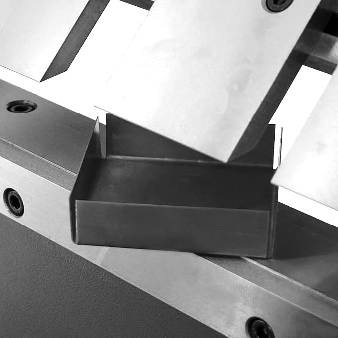 KAKA INDUSTRIAL Pan and Box Brake, 50-inch Sheet Metal Brake Machine with Fingers, 14-Gauge Mild Steel Capacity Box and Pan Brake with Foot Clamp, 0-135° Folding Angle PBB-5014A