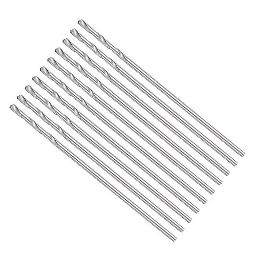 Drill Bit, 0.6mm Cutting Diameter, 4241 HSS 118° Cutting Angle Uncoated Bright Versatile Jobber Bits - (Applications: for Drilling Plastic Wood Soft Metal), 10-Pieces
