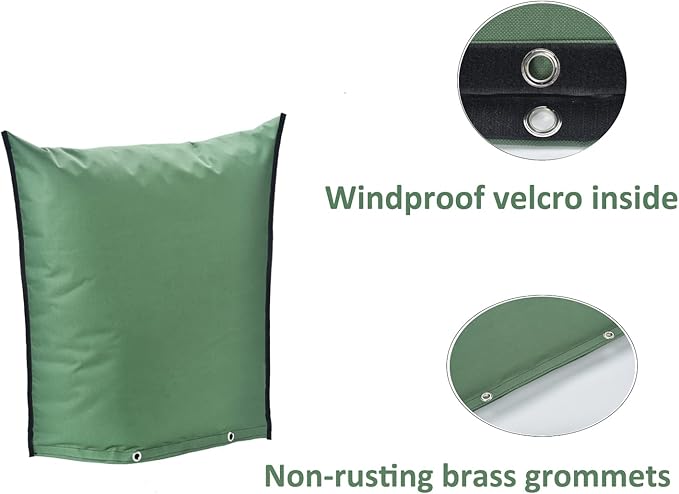 Outdoor Backflow Preventer Insulation Cover，Insulated Pouch for Winter Pipe Freeze Protection Sprinkler Valves in Snow or Sun Exposure, Waterproof Sprinkler Valve System Cover (16 " W x 20 " H, Green)
