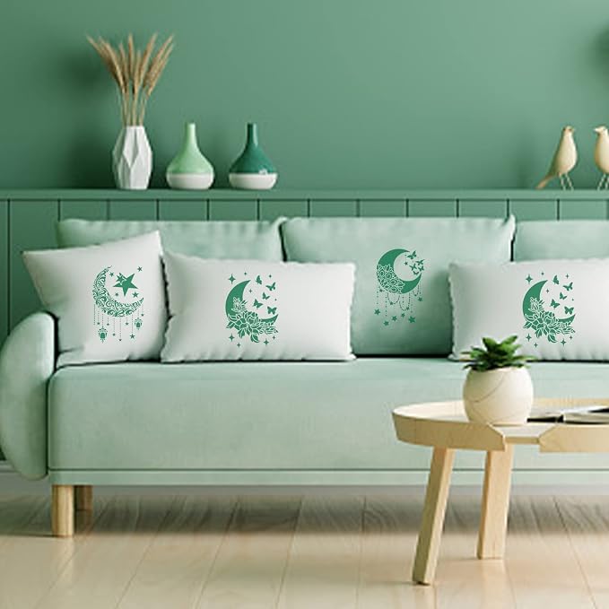 INFUNLY 9PCS/Set Sun Moon Wall Stencils - Image 5
