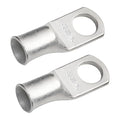 SELTERM 2pcs 2 AWG 3/8" Stud Tinned Copper Wire Lugs, Battery Lugs, Ring Terminals, Battery Cable Ends, 2 Gauge Ring Terminal Connectors, UL Marine Grade Electrical Battery Terminal Connectors