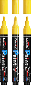 Overseas 3 Pack Yellow Acrylic Paint Pens Paint Markers Medium Tip | Waterproof by Overseas