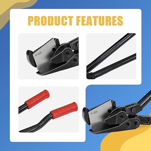 Heavy Duty Strapping Cutter - 24" High Carbon Steel Blade for Steel & Polyester (PET) Strapping 1 1/4" to 2" Width & 0.06" Thickness - Ergonomic Handle for Comfort & Precision Cutting