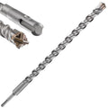 Extra Long Hammer Drill Bit - 1pcs 1" X 18"-16" Cross-Type Double Thread Carbide for Concrete, Brick, Stone, Cement Walls