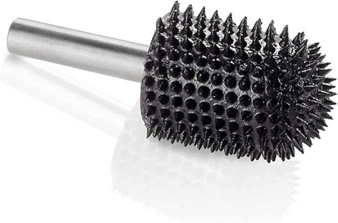 Kutzall Extreme Ball Nose Rotary Burr 1⁄4" Shaft, Very Coarse - Wood Carving Bit for Bosch, DeWalt, Milwaukee. Abrasive Tungsten Carbide 3⁄4"(19mm) Dia. X 1-1⁄8"(28.5mm) Length, BNX-34C