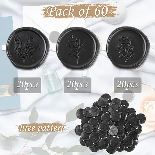 60 Pcs Wax Seal Stickers Wedding Invitation Envelope Seal Stickers Self - Image 4