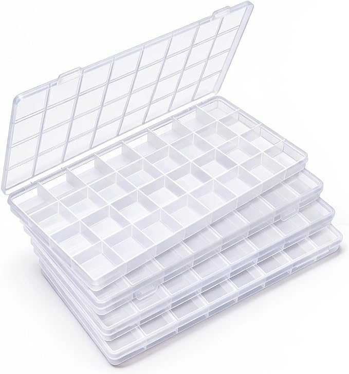 IOOLEEM 32 Grids Plastic Bead Organizer Box, Organizer Container Storage Box by IOOLEEM