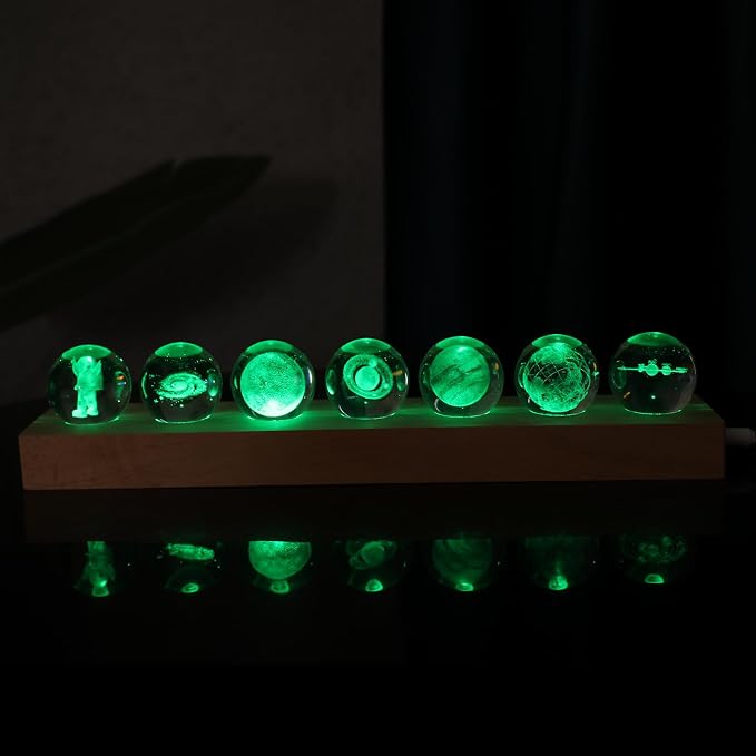 7 Pcs Planet 3D Solar System Crystal Ball Model Gift Space Astronomy Gift - Image 2
