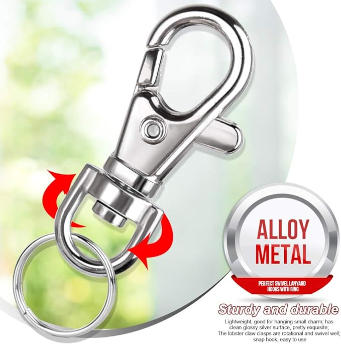 LEOBRO 160PCS Lobster Claw Clasps and Key Rings, Keychain Making Kit, Key Chain - Image 4