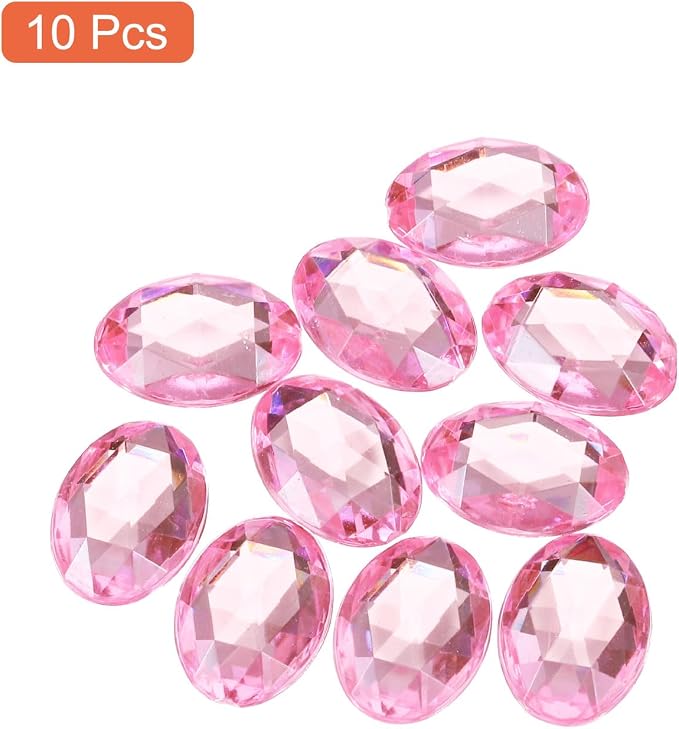 MECCANIXITY 10Pcs Acrylic Oval Gems 30x40 mm Flat Back Artificial Rhinestones - Image 3