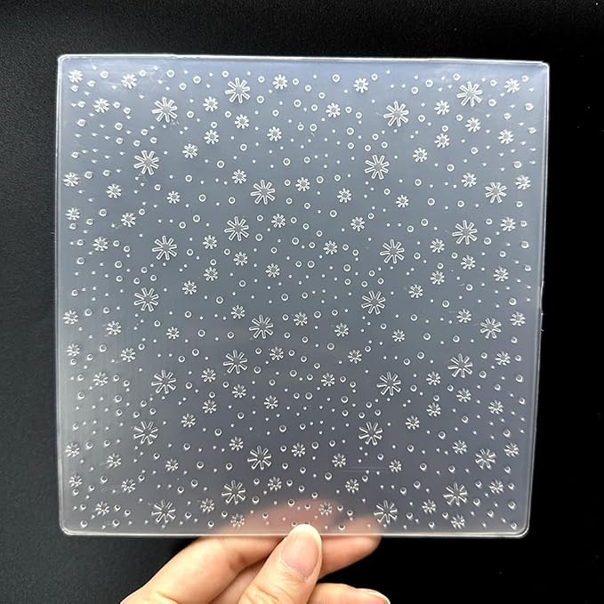 3D Plastic Embossing Folder Template Christmas Snowflakes Falling Texture - Image 2