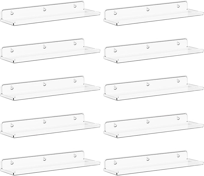 Lifewit Floating Shelves for Wall, Acrylic Display Shelf Wall Mounted for Figure by Lifewit
