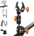 K&F Concept Double Super Clamp Mount, Camera Clamp Mount with 1/4" Threads Metal Clamp for Chair, Pole, Tripod, Desk, Photography Reflector, Flag, Umbrella, Motorcycle Mount