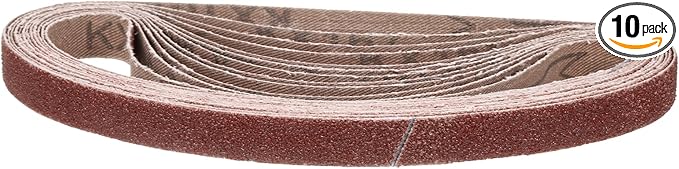 3/4 x 20 1/2 Inch Sanding Belt, 10 Pcs 80 Grit Aluminum Oxide Knife Sharpener Belts Work Sharpening for Belt Sander Knife Carving Tool Metal Working