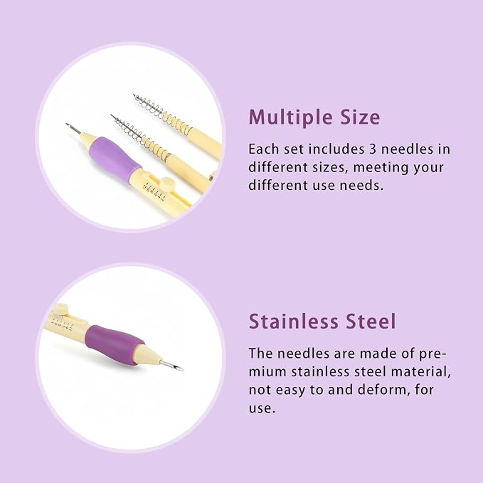 Needle Punch Kit, Adjustable Needle Length Embroidery Needle Punch - Image 7