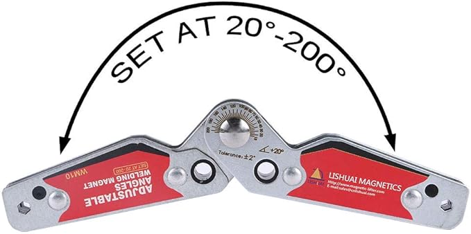 LISHUAI New Adjustable Angle(20°~200°) Welding Magnet,Magnetic Welding Holder,Welder Tool Accessories (Medium)