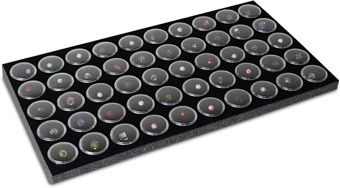 Ikee Design Jewelry Storage Tray Insert, 50 Gemstone Display Jars, Home by IkeeDesign