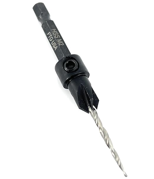 FTG USA Countersink Drill Bit for Wood with Tapered Drill Bit #4 (7/64")