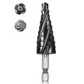 Cobalt M35 Step Drill Bit 1/4" to 3/4", TiAlN Coating 4 Spiral Flute Step Bit for Stainless Steel, Metal, Aluminum, Plastic