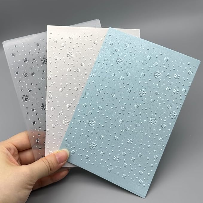 3D Plastic Embossing Folder Template Beautiful Christmas Snowflakes Texture A6 - Image 6
