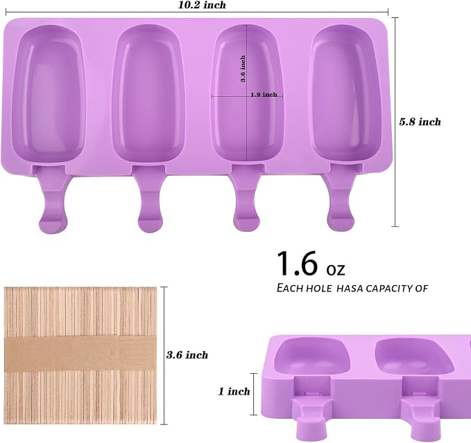 WMKGG Popsicle Silicone Molds Set, Ice Pop, Cakesicles - Image 2
