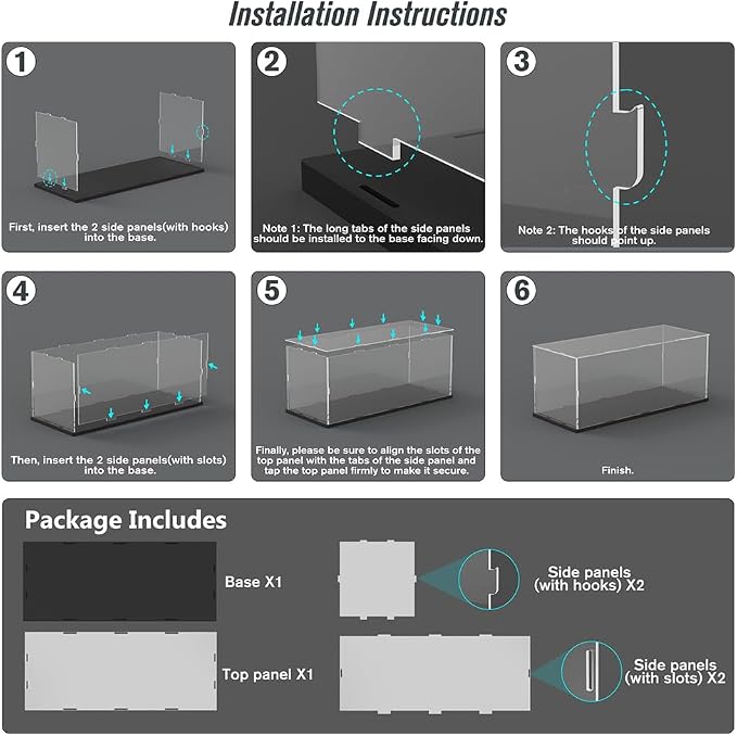 Acrylic Display Case Box for 1/12 Scale Model Car, Dustproof Protective - Image 7