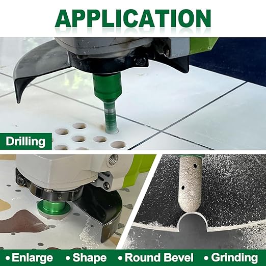 Diamond Core Drill Bits - 6/8/10/25/35/50/65mm+2" Beveling Chamfer Bit+1-3/8" Finger Milling Bit+Triangle Adapter to 5/8-11" Thread+4.5" Cutting disc for Porcelain Ceramic Tile Granite Marble