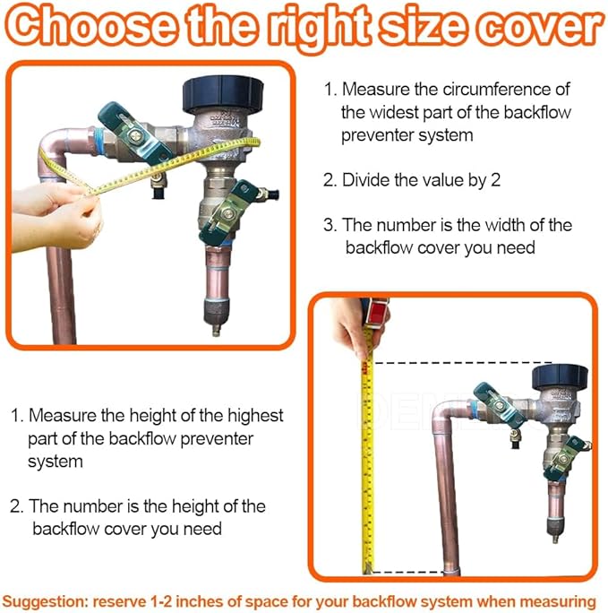 Backflow Preventer Insulation Cover - Water Pipe Insulation Sprinkler Cover for Outside - Insulated Backflow Cover Pouch for Irrigation Back Flow Valve in Winter or Sun Exposure (24"W x 36"H, GREEN)